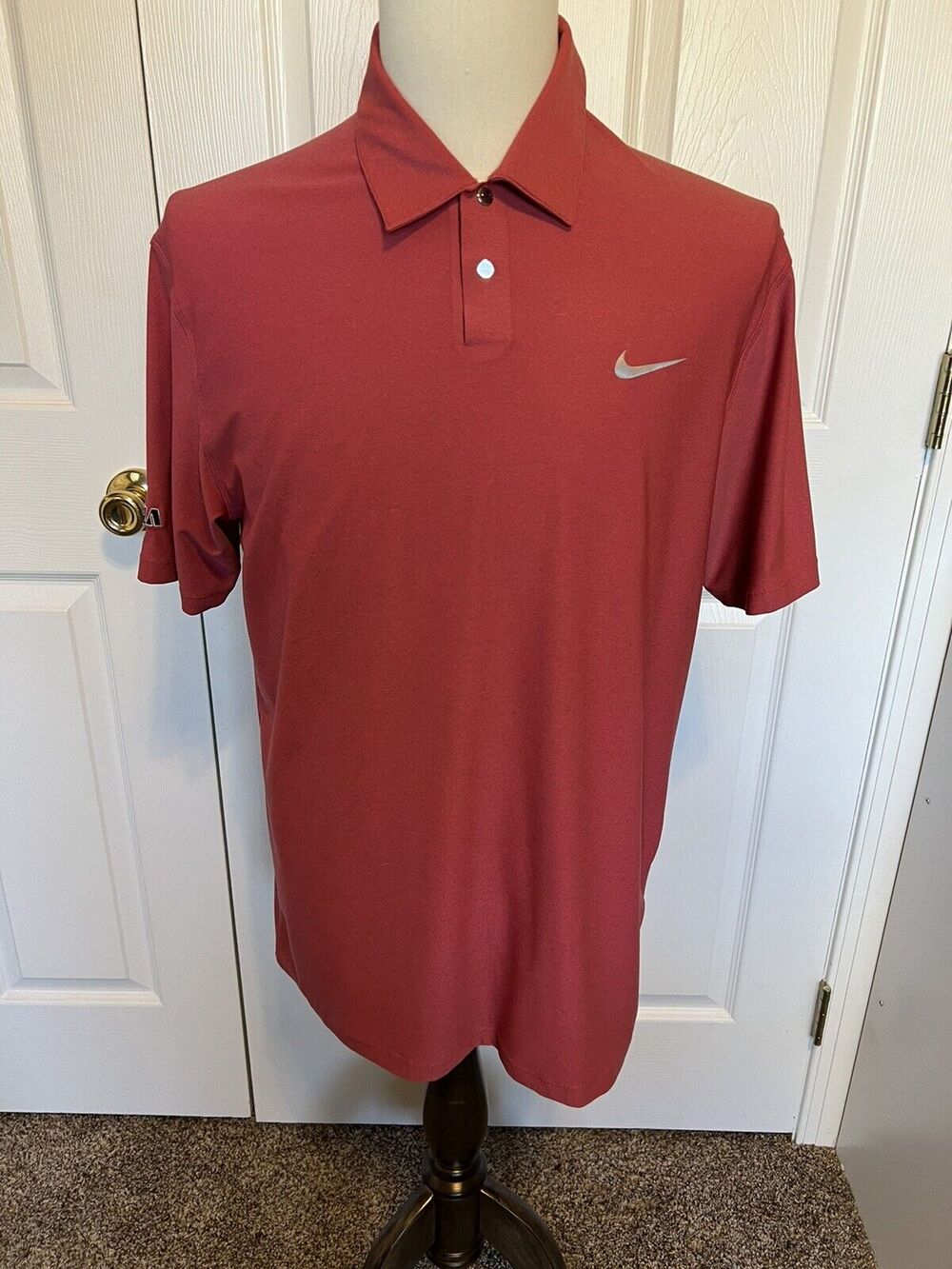 Nike Dri Fit Tiger Woods Collection Golf Polo Shirt (Men's Size Medium) Red